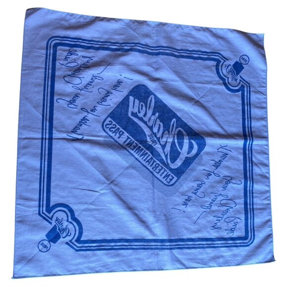 Charley Pride Entertainment Pass Country Music Tour Blue Bandana Handkerchief - Picture 3 of 9